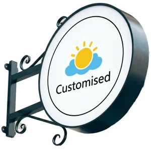 Custom Outdoor Double Sided LED Light Box Round Acrylic Waterproof Projecting Signage for Shop