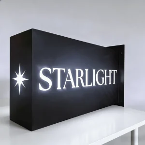 Custom Outdoor Double Sided Waterproof LED Advertising Light Box Aluminum Hanging Rectangular Acrylic Commercial Decorative