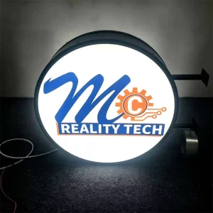 Custom Outdoor Shop Sign Round LED Advertising Signs Double Sided Light Box Round LED Lightbox Signs
