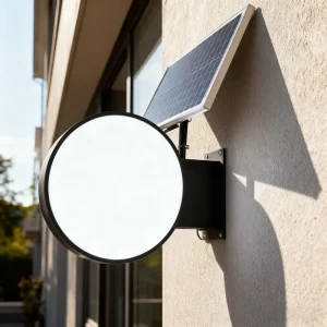 Custom Outdoor Solar Powered Light Box LED Illuminated Sign Solar Blank Round Light Box
