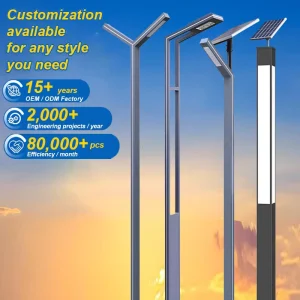 Custom Parking Lot IP65 Waterproof Post Street Light Post Die casting Aluminum LED Pole Top Light Garden Pole Light Outdoor