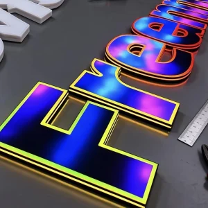 Custom RGB Fullcolor Light Motion Effect Luminous Acrylic Frontlit LED Channel Letter Signage for Business Shop Sign