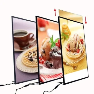 Custom Rectangle A4/A3/A2/A1 1000 Lumens High Brightness LED Light Box Aluminum Alloy Tempered Glass Ultra Slim Poster
