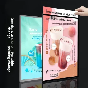 Custom Rectangle LED Pull Out Light Box Aluminum Alloy Frame Ultra Thin Custom Made Illuminated Advertising Display Board
