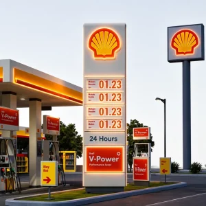 Custom Rectangle Pylon Signage Business Outdoor Gas Station Parking Wayfinding Advertising Light Boxes Shopping Mall