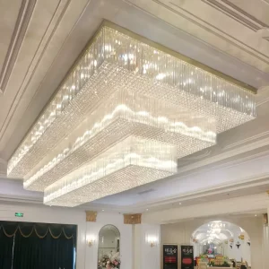 Custom Rectangular Ceiling Mounted LED Engineering Lamps Metal Sensor Controlled Modern Design for Hotel Banquet Halls Shopping