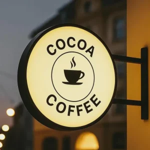 Custom Restaurant Cafe LED Illuminated Projecting Light Box Project for Interior Design