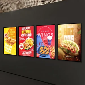 Custom Restaurant Cafe LED Illuminated Sign Slim Light Box Signage Advertising Light Boxes