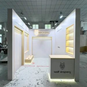 Custom Retail Exhibition Booth Brand Promotion Activities Trade Show Booth for Curtains Easy Assemble Exhibition Stand for Expo