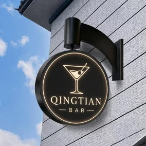 Custom Rotating Double Sided LED Light Box Rectangle Outdoor Advertising Sign for Store Restaurant Double Side Letter Sign