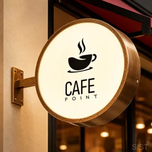 Custom Round LED Light Box for Cafes Restaurants Retail Stores Hotels Salons Bars and Commercial Store Signage