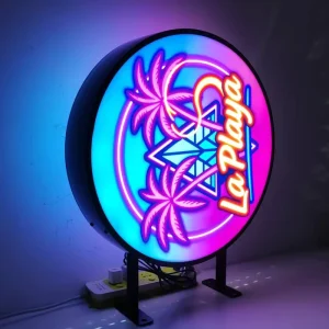 Custom Round LED Light Boxes for Advertising and Promotional Displays Wall-mounted Outdoor Double-sided Acrylic Light Box