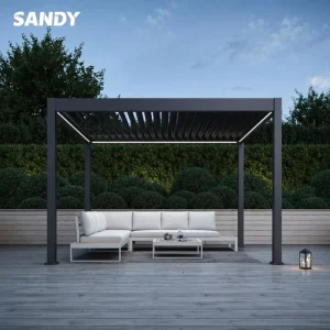 Custom Shades Bioclimatic Manual Pergola Waterproof Louvered Roof Aluminum Pergola