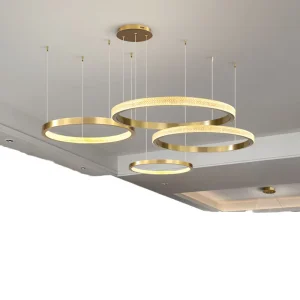 Custom Shape Wattage Black Curved Circular LED Ring Pendant Light Light Dimmable Architectural Project Lighting