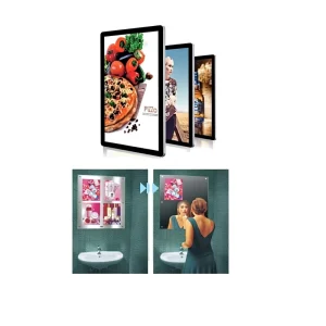 Custom Size A0 A3 Edge-Lit LED Light Box Ultra Slim Aluminum Frame Magnetic Front Loading Illuminated Sign Board Hanging