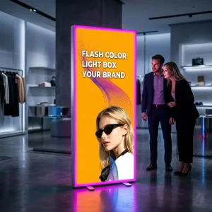 Custom Size Double Sided Rectangle Aluminum Indoor Light Box Logo Printing Advertising Display Manufacturer