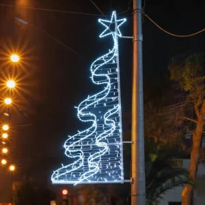 Custom Size LED Pole Mounted Motif Light 2D Decoration with Remote Control for Christmas and Landscape Illumination