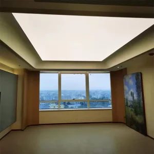 Custom Size Square LED Backlit Ceiling Panel UV Printed PVC Fabric Ultra Thin Aluminum Frame for Office Commercial