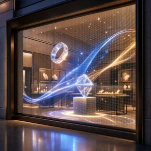 Custom Size Transparent LED Film Screen for Glass Window Advertising Projects