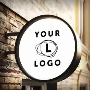 Custom Sizes Sign Board Outdoor Round Business Sign Light Boxes Coffee Shop Outdoor LED Light Box Sign Light Board