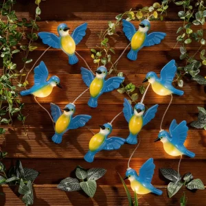 Custom Small Waterproof High Brightness Solar IP65 LED Birds String Lights with RoHS Certification for Garden Patio Outdoor Use