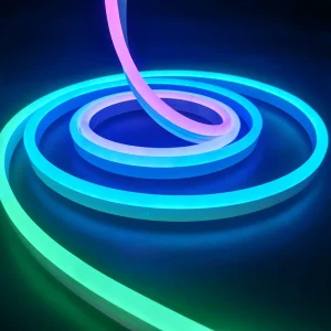 Custom Smart RGBIC Silicone Neon Flex SPI Addressable 12v 24v LED Neon Strip for Commercial Lighting