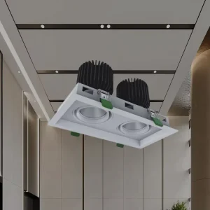 Custom Square Recessed Gimble Grille Downlight Adjustable Ceiling Spotlight for Residential Construction Projects