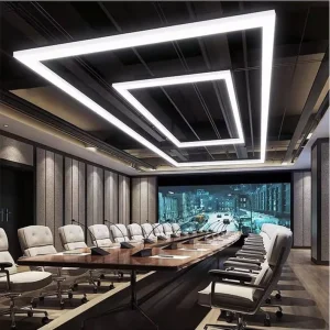 Custom Suspended Rectangle Linear Pendant Light Rectangular Led Linear Light Square for Hanging Ceiling Linear Lighting