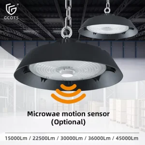 Custom UFO High Bay Light 150W-300W 150lm/W Flicker-free High-efficiency LED High Bay Light with Microwave Motion Sensing