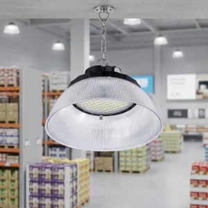 Custom UFO High Bay Light IP65 Aluminum SMD2835 150W Dimmable 0-10V DALI Zigbee Hook or Bracket Installation for Mall Warehouse