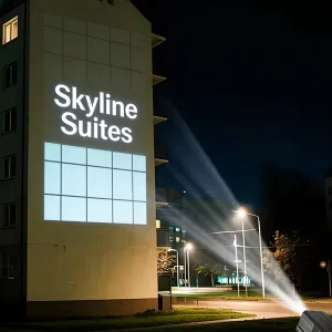 Custom US CEFCC Logo Gobo Projector Advertising Lights 160W LED Sign Wall Projection Lamp Outdoor IP67 Waterproof HD Bright