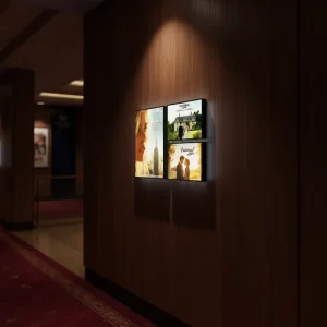 Custom Ultra Thin Tempered Glass Aluminum Alloy LED Light Box High Brightness Rectangle Menu Poster Frame Hanging