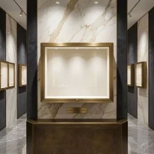 Custom Wall Mounted Display Case VIP Lounge Display Showcase Museum Gallery Exhibit Tempered Glass Cabinet for Luxury Showroom
