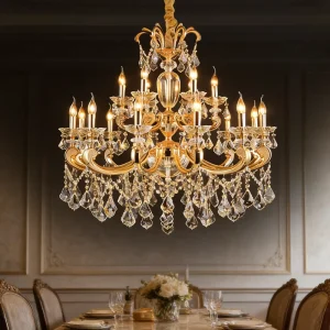 Custom Wedding Table Glass Crystal Chandelier Pendant Light for Dining Table Classic Chandelier Light