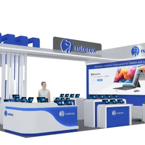 Custom Wooden Lighting Booth with Storage & Display Area for EU US Trade Shows