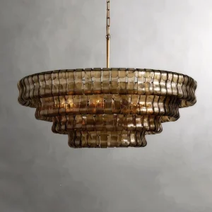 Custom-made Round Chandelier Retro Nordic Smoked Glass Chandelier Living Room Hotel Lobby Hanging Pendant Lighting