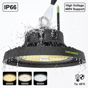 Customizable 100W UFO for High Bay IP65 Waterproof 160lm W AC100 277V Wide Voltage Industrial Light High Temp Warehouse Aluminum