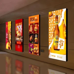 Customizable Embossing Printing LED Photo Poster Recyclable Illuminated Advertising Light Boxes for Bazaar