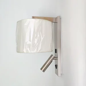 Customizable Hotel Bedside Wall Sconce with Fabric Shade Modern Iron LED Reading Light for Hospitality Guest Room Project