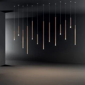 Customizable Hotel Lobby Elevator Hall Hanging Decorative Straight Tube Led Pendant Lamp Modern Lighting Chandelier for Kitchen