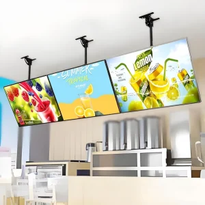 Customizable Indoor LED Suspension Light Box Aluminium Profile Menu Board Display for Restaurant Advertising 12V Power