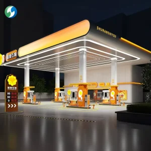 Customizable Lightweight Corrosion Resistant Durable Roof Structure Aluminum Gas Station Canopy for Fuel Station Construction