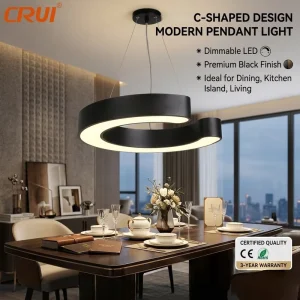 Customizable Linkable C shaped LED Linear Light Aluminum Profile Pendant Lamp 3000K 6000K CRI>90 30 80W IP20 Dimmable Lighting