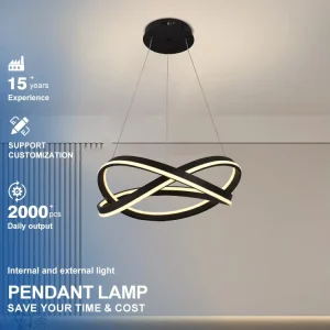 Customizable Modern Indoor Home Bedroom Aluminum Chandelier 3-color Temperature Remote Control Dimming LED Pendant Light