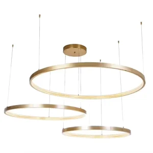 Customizable Nordic Minimalist LED Metal Ring Chandelier Pendant Light Modern Style Aluminum Acrylic for Living Room Ceiling