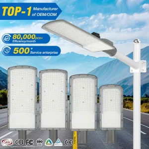 Customizable OEM ODM Outdoor Streetlight Waterproof IP66 50W 100W 150W 200W Die-cast Aluminum Highway LED Street Light