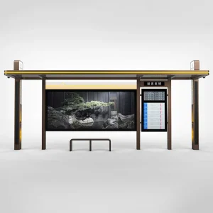 Customizable Outdoor Aluminum Galvanized Steel Rectangle Smart Bus Shelter Advertising Full Color High Brightness Light Boxes