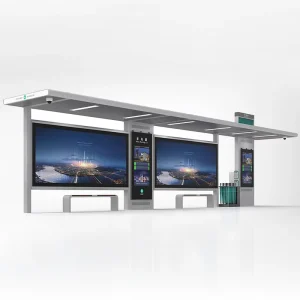 Customizable Outdoor Rectangle Aluminum Galvanized Steel LED Smart Bus Shelter Advertising Light Box