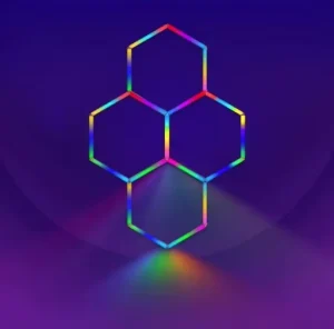 Customizable RGB LED Advertising Lights Hexagon Honeycomb Workshop Garage Lighting Workshop Showroom LED Show Hexagonal Lamps