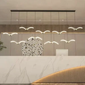 Customizable Size Decorative Restaurant Chandelier Nordic Bar Pendant Lamp Hotel Lobby Seagull Tooling Pendant Light